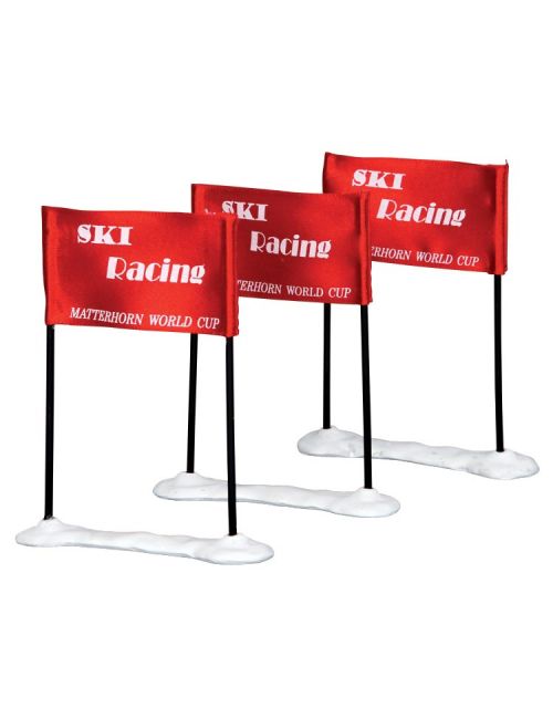 Lemax Ski Racing Flag, Set Van 3