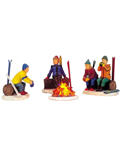 Lemax Skiers' Camp Fire, Set Of 4, B/O (4.5V) - afbeelding 1