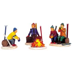 Lemax Skiers' Camp Fire, Set Of 4, B/O (4.5V) - afbeelding 1