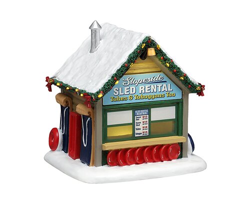 Lemax Slopeside Sled Rental, Ac Adaptable (Not Included)