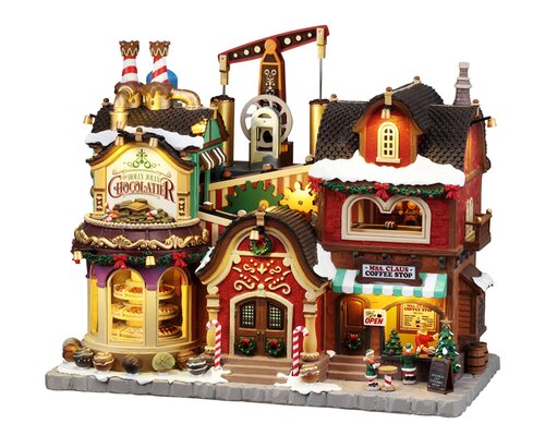 Lemax The Holly Jolly Chocolatier & Mrs. Claus Coffee Shop, Incl. Adaptor 74254, 550 Ma (White)