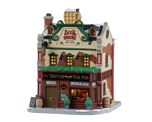 Lemax The Trottin' Fox Pub, Incl. Adaptor 44338, 100 Ma (White)