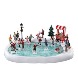 Lemax Village Skating Pond With Sound, Incl. Adaptor 74254, 550 Ma (White) - afbeelding 3