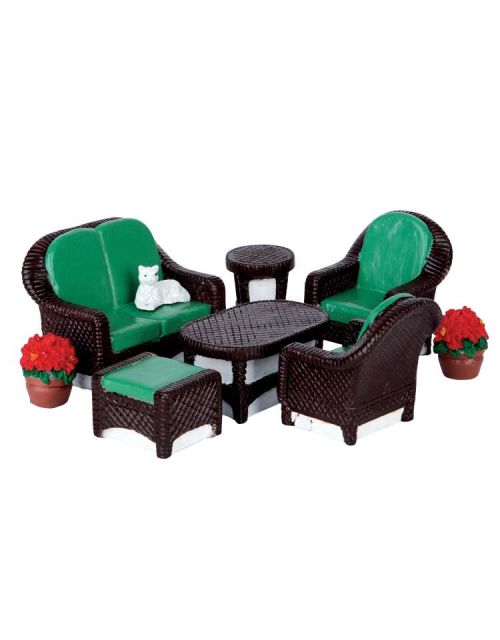 Lemax Wicker Lawn Set, Set Of 8 - afbeelding 1