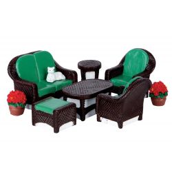 Lemax Wicker Lawn Set, Set Of 8 - afbeelding 1