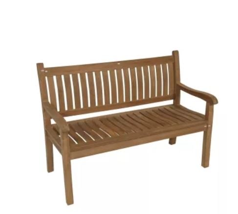 Lesli Living Bank teak gebogen rug l130cm