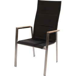 Lesli Living Stapelstoel hoge rug rvs zwart