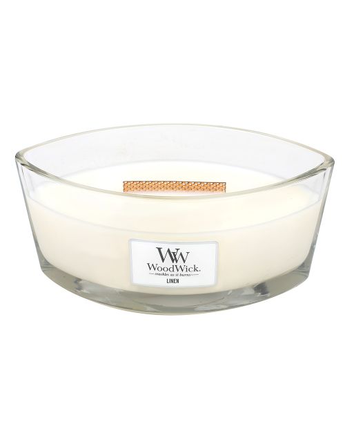 Linen Ellipse WoodWick HeartWick Candle