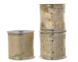 Decoris Lint polyester glitter stars 3ass