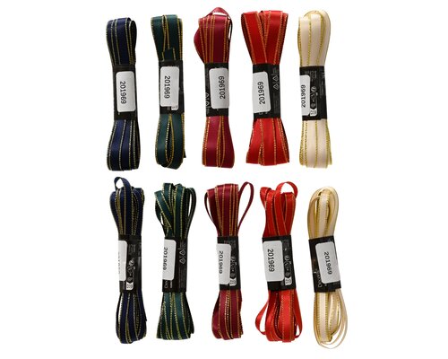 Decoris Lint polyester satin glitter edge 10ass