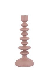 PTMD Lisanne Beige casted alu candleholder circles L