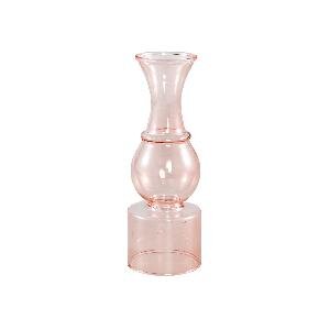 PTMD Lisha Pink glass vase narrow round shapes