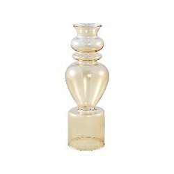 PTMD Lisha Yellow glass vase levelled shape high