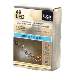 Luca Lighting connect 24 lichtsnoer 24v 49 led lampjes warm wit 5m zwart - afbeelding 1