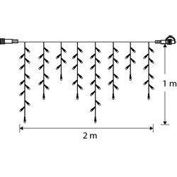 Luca Lighting connect xp lichtsnoer icicle 100 led lampjes warm wit 2m zwart - afbeelding 3
