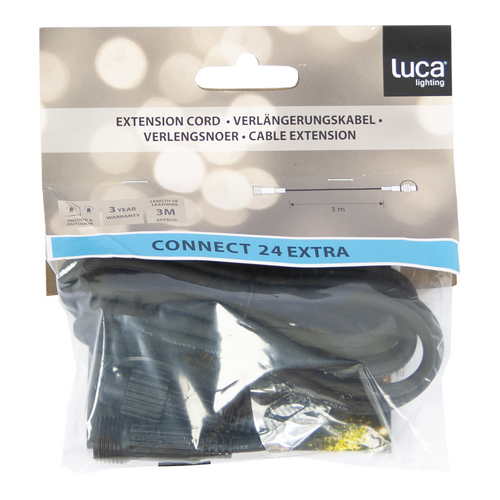 Luca lighting Verlengsnr connect 24 l300cm zwart
