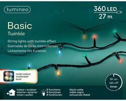 Lumineo Basic twinkel verlichting 360 led-27 m multi color-zwart - afbeelding 1