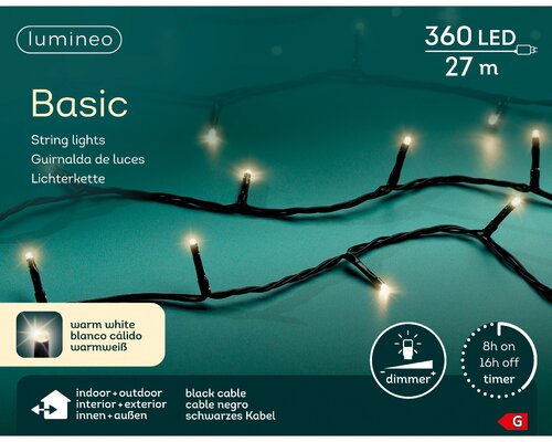 Lumineo Basic verlichting 360 led-27 m warm wit-zwart - afbeelding 1