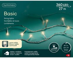 Lumineo Basic verlichting 360 led-27 m warm wit-transparant - afbeelding 1