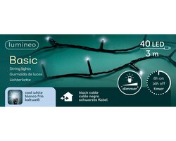Lumineo Basic verlichting 40 led-3 m koel wit-zwart - afbeelding 1