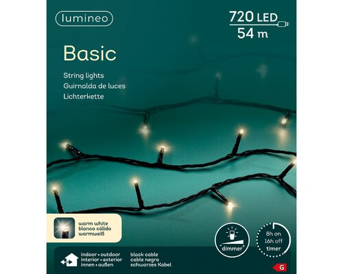 Lumineo Basic verlichting 720 led-54 m warm wit-zwart - afbeelding 1