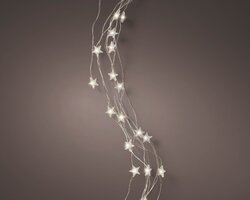 Lumineo bunch draadverlichting zilver met sterretjes 48 led-66cm warm wit - afbeelding 2