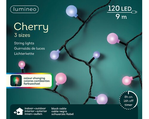 Lumineo cherry verlichting 120 led-9 m kleur verandering-zwart - afbeelding 1