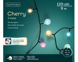 Lumineo cherry verlichting 120 led-9m multi color-zwart - afbeelding 1