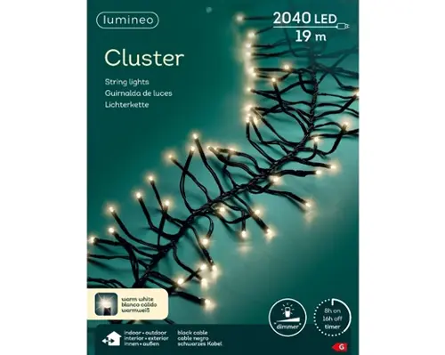 Lumineo Cluster led l1700cm-2040l zwart/warm wit - afbeelding 1