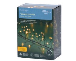 Lumineo Cluster twinkel strengverlichting 960 led-6 m klassiek warm-zwart - afbeelding 1