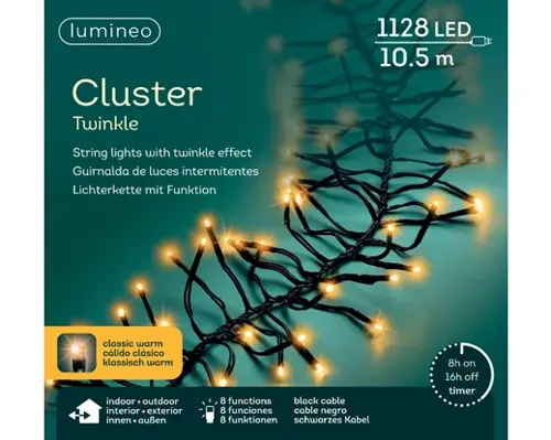 Lumineo Cluster twinkle l10m-1120l klassiek warm - afbeelding 1