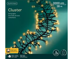 Lumineo Cluster strengverlichting 3000 led-28 m klassiek warm-zwart - afbeelding 1
