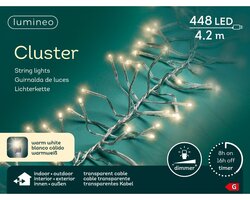 Lumineo Cluster strengverlichting 448 led-4,2 m warm wit-transparant - afbeelding 1
