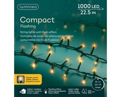 Lumineo compact flashing verlichting 1000 led-22,5 m klassiek warm-groen - afbeelding 1
