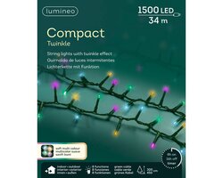 Lumineo compact twinkel verlichting 1500 led-34 m soft multi color-groen - afbeelding 1