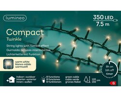 Lumineo compact twinkel verlichting 350 led-7,5 m warm wit-groen - afbeelding 1