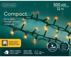 Lumineo compact verlichting 500 led-11 m klassiek warm-groen - afbeelding 1