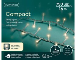 Lumineo compact verlichting 750 led-16 m warm wit-transparant - afbeelding 1