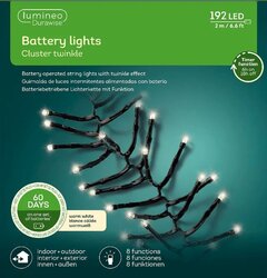 Lumineo durawise cluster twinkel verlichting 192 led-2 m warm wit-zwart - afbeelding 1