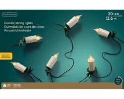 Lumineo kaarsverlichting led 30 stuks-11,6 m klassiek warm-groen - afbeelding 1