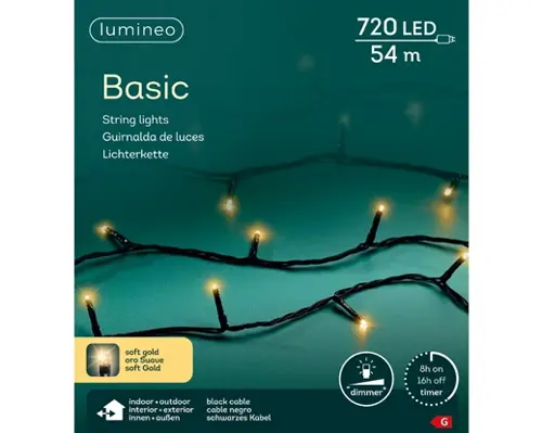 Lumineo Led basic 5400cm720l zwrt/soft gold - afbeelding 1