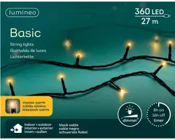 Lumineo LED Basic Lights 360 lampjes Zwart/Klassiek Warm - afbeelding 1