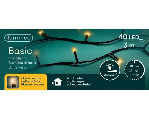 Lumineo LED Basic Lights Buiten  Zwart/Klassiek Warm - afbeelding 1