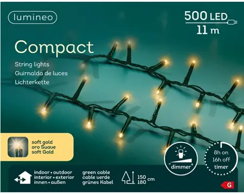 Lumineo Led compact 1100cm-500l groen/soft gold - afbeelding 1
