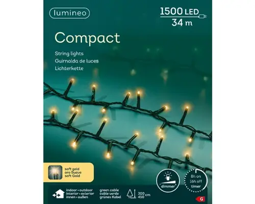 Lumineo Led compact 3400cm-1500l groen/soft gold - afbeelding 1