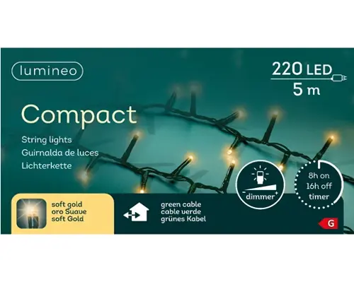 Lumineo Led compact 450cm-220l groen/soft gold - afbeelding 1