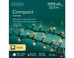 Lumineo Led compact twinkle 2250cm1000l groen/soft gold - afbeelding 1