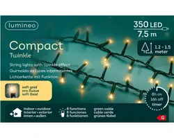 Lumineo Led compact twinkle 750cm-350l groen/soft gold - afbeelding 1