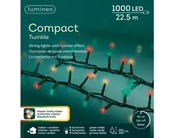 Lumineo Led compact twinkle l2250cm-1000l groen/rood/groen/klassiek warm - afbeelding 1