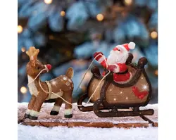 Lumineo LED figuren acryl santa,sled steady buiten - afbeelding 1